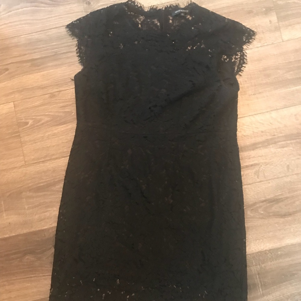 Black, lace cocktail dress